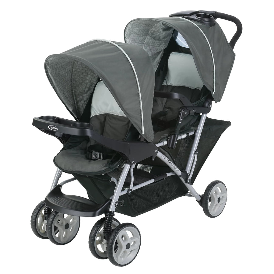 Graco DuoGlider Double Stroller Lightweight Tandem Seating Glacier Color All Day Comfort