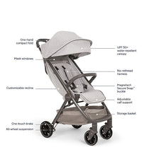 Nuna TRVL Self-Folding Sterling Compact Stroller - Ultra Portable Travel Companion thumbnail 8
