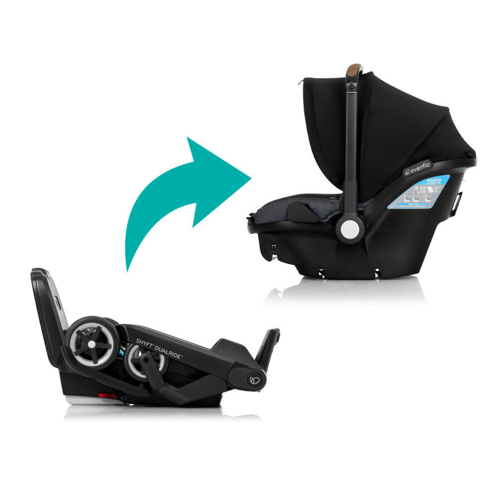 Evenflo Shyft DualRide With Carryall Storage Infant Car Seat And Stroller - One Step Car Seat To Stroller Conversion — image 5