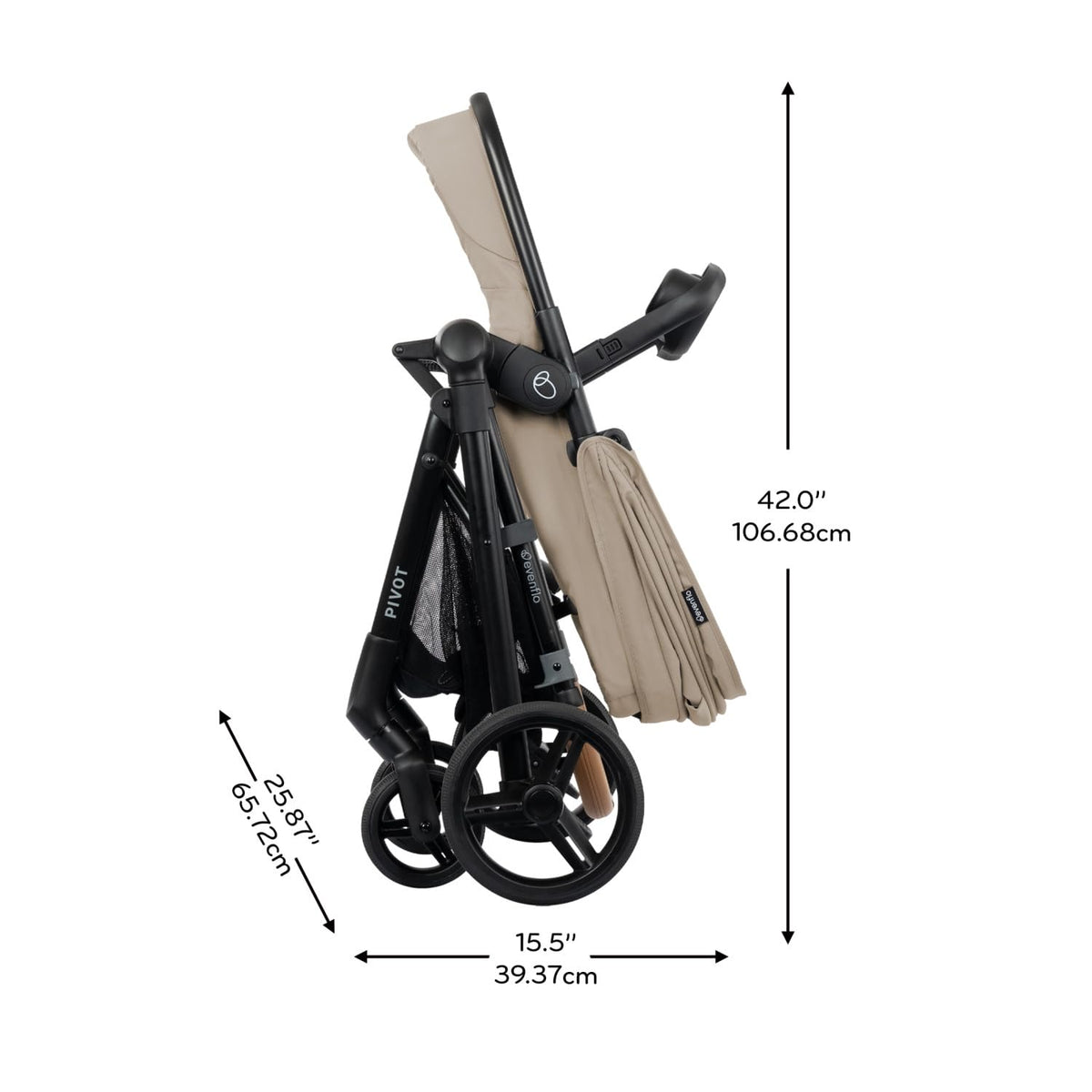 Evenflo Pivot NXT Travel System With LiteMax NXT Infant Car Seat Latte Tan For Easy On The Go — image 11