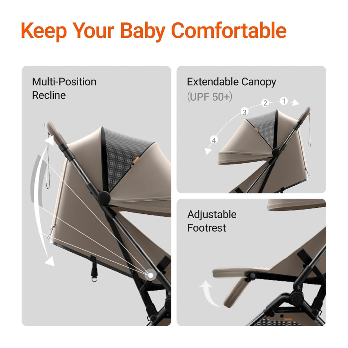 Ultra Air Lightweight Baby Travel Stroller One Handed Fold — image 42