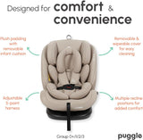 Puggle Lockton 360 Car Seat from Birth to 12 Years (Cashmere)