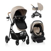 Evenflo Pivot NXT Travel System With LiteMax NXT Infant Car Seat Latte Tan For Easy On The Go thumbnail 2