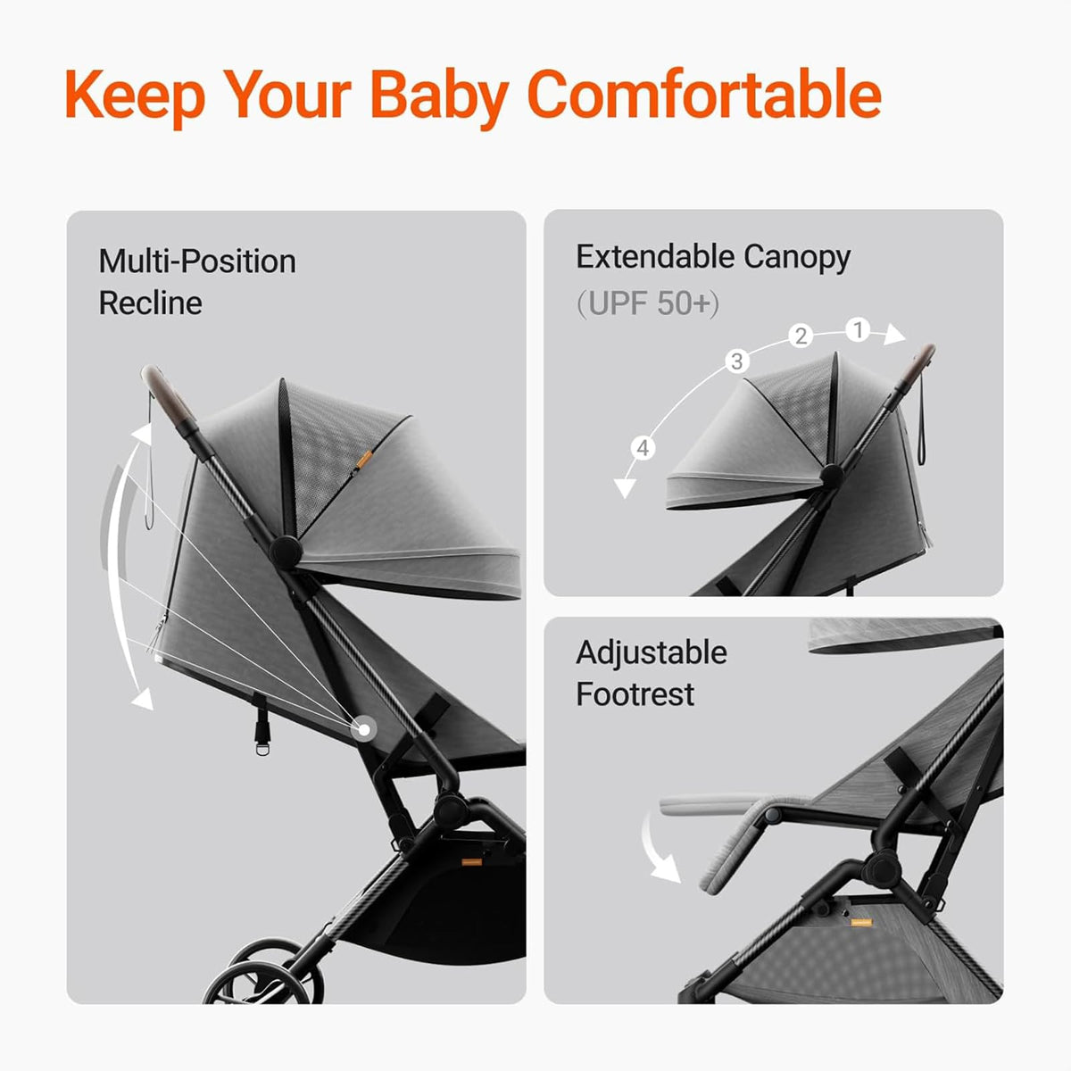 Ultra Air Lightweight Baby Travel Stroller One Handed Fold — image 41