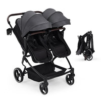 Double Stroller Tandem for Newborn and Toddler with Lightweight Compact Fold for Easy Travel and City Streets Pink thumbnail 19