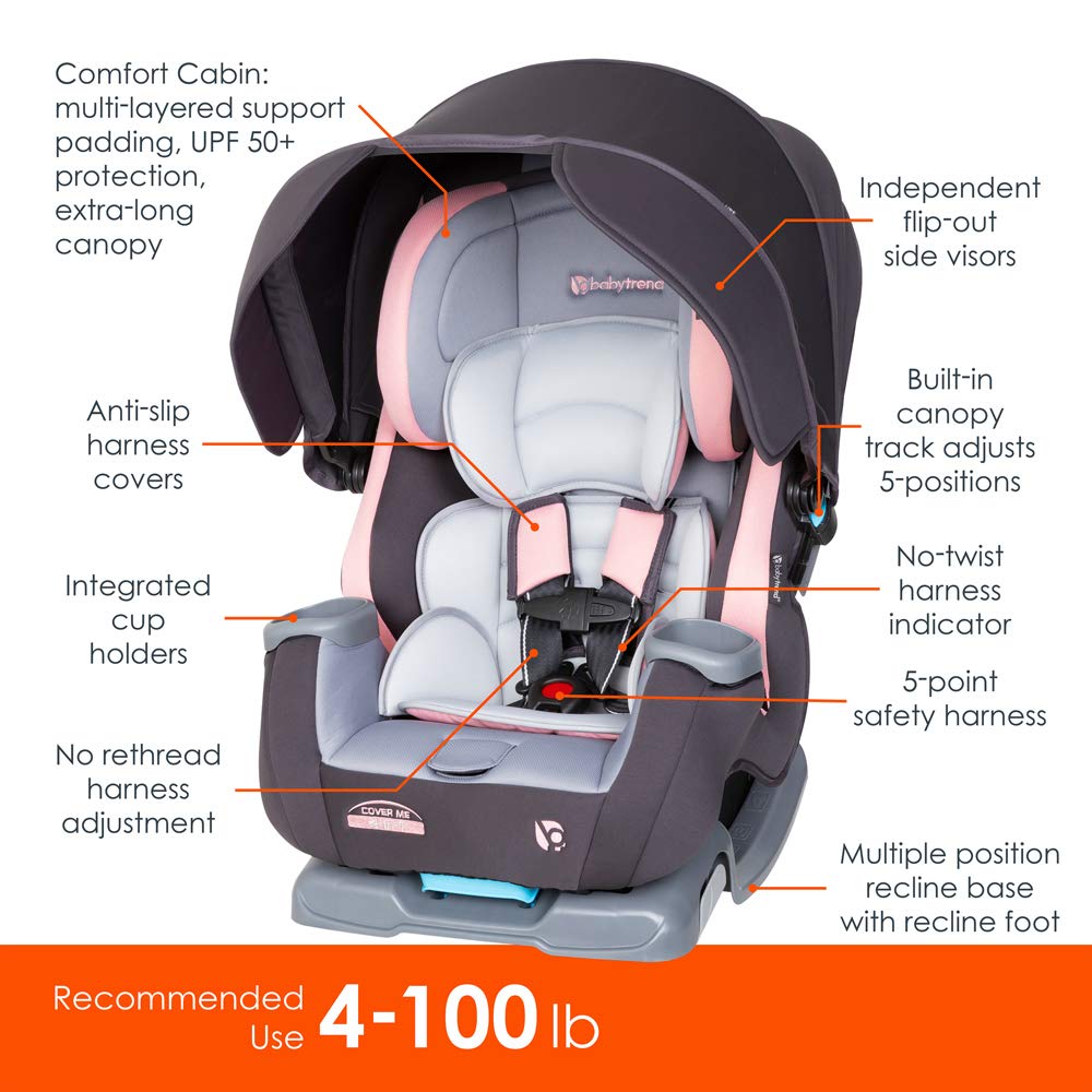 Baby Trend Cover Me 4 In 1 Convertible Car Seat Built In Canopy — image 80