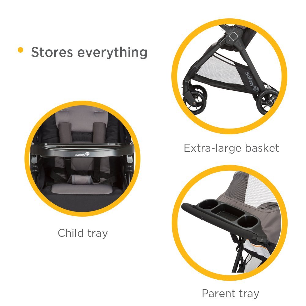 Safety 1st Smooth Ride Travel System Stroller With OnBoard FLX Infant Car Seat Easy Install And Large Canopy — image 5