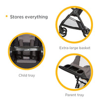 Safety 1st Smooth Ride Travel System Stroller With OnBoard FLX Infant Car Seat Easy Install And Large Canopy thumbnail 5