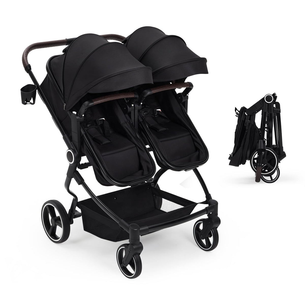 Double Stroller For Twins Lightweight Side By Side Reclining Seats — image 15