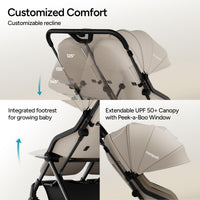 Mompush Lithe Double Stroller Lightweight Side by Side thumbnail 6