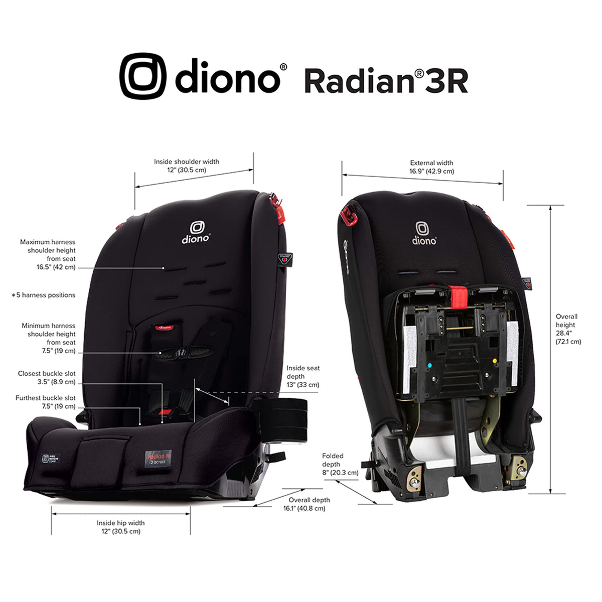 Diono Radian 3R Convertible Car Seat All In One Slim Fit 3 Across — image 10