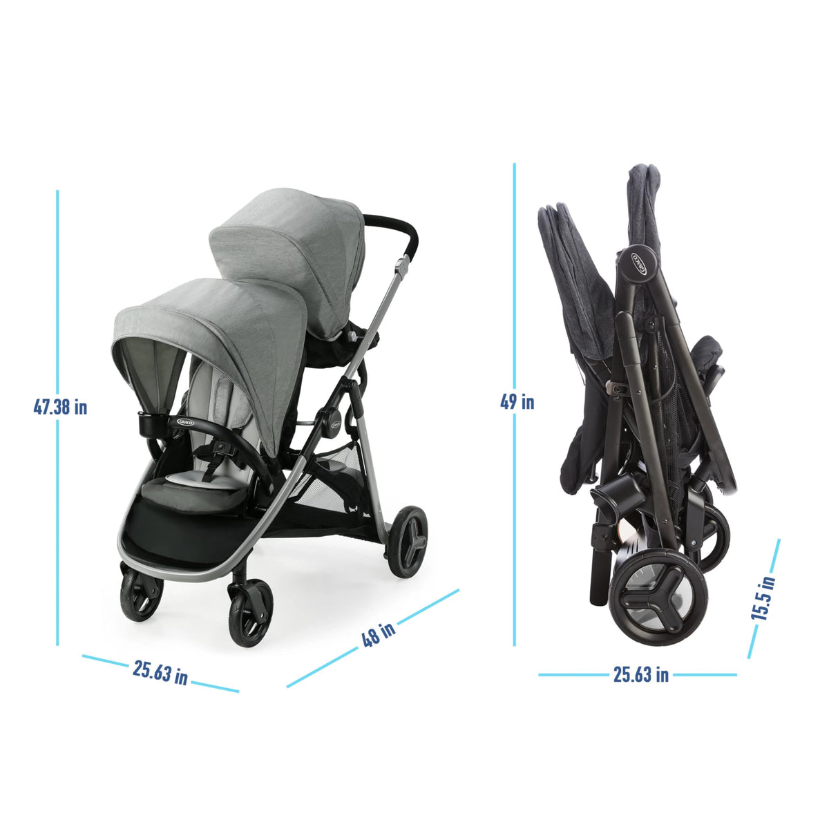 Graco Ready2Grow 2 Point 0 Double Stroller Folds Like a Single for Easy Transport — image 13