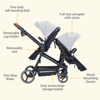 Tandem Stroller For Newborn And Toddler With Reversible Seats thumbnail 13