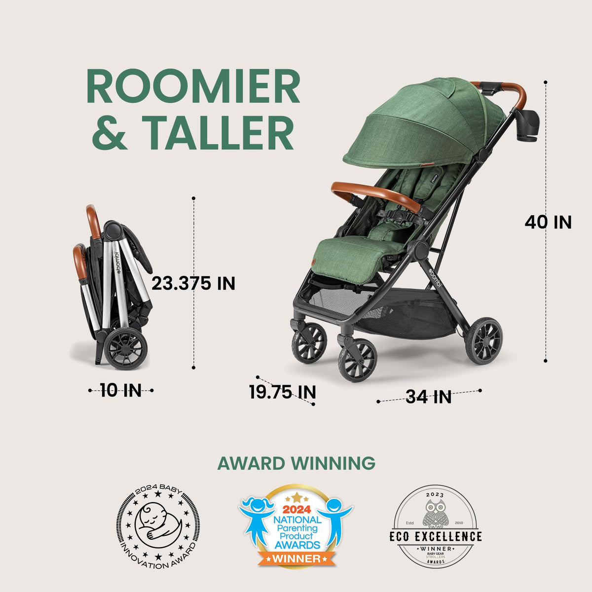 Bombi Bēbee V2 Lightweight Baby Stroller One Hand Fold — image 30
