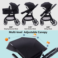 2-In-1 Baby Stroller Foldable With Reversible Seat For Infants And Toddlers 0-36 Months Beige thumbnail 25