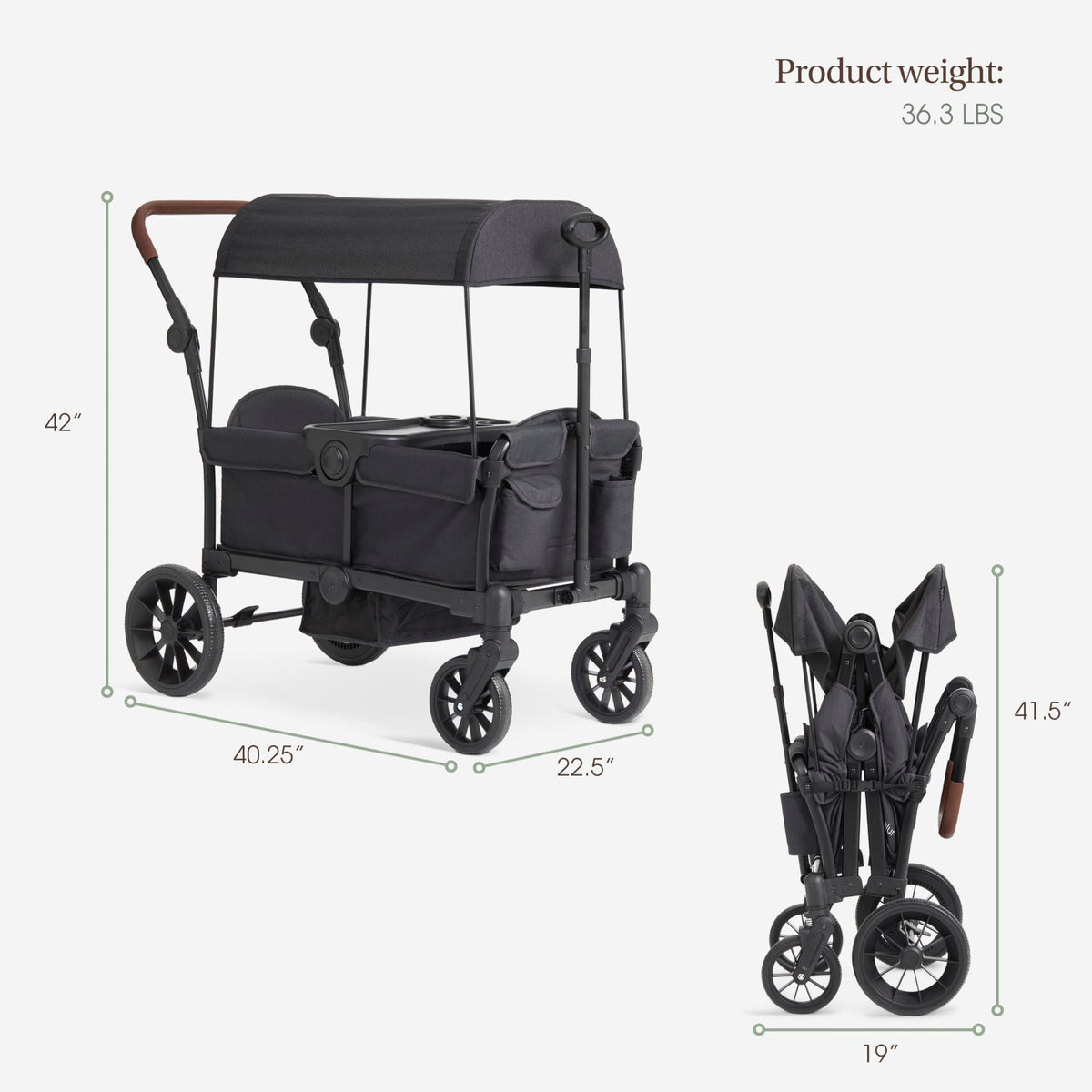 Evolur Trailblazer Wagon Double Stroller All Terrain Wheels For Smooth Outdoor Rides — image 20