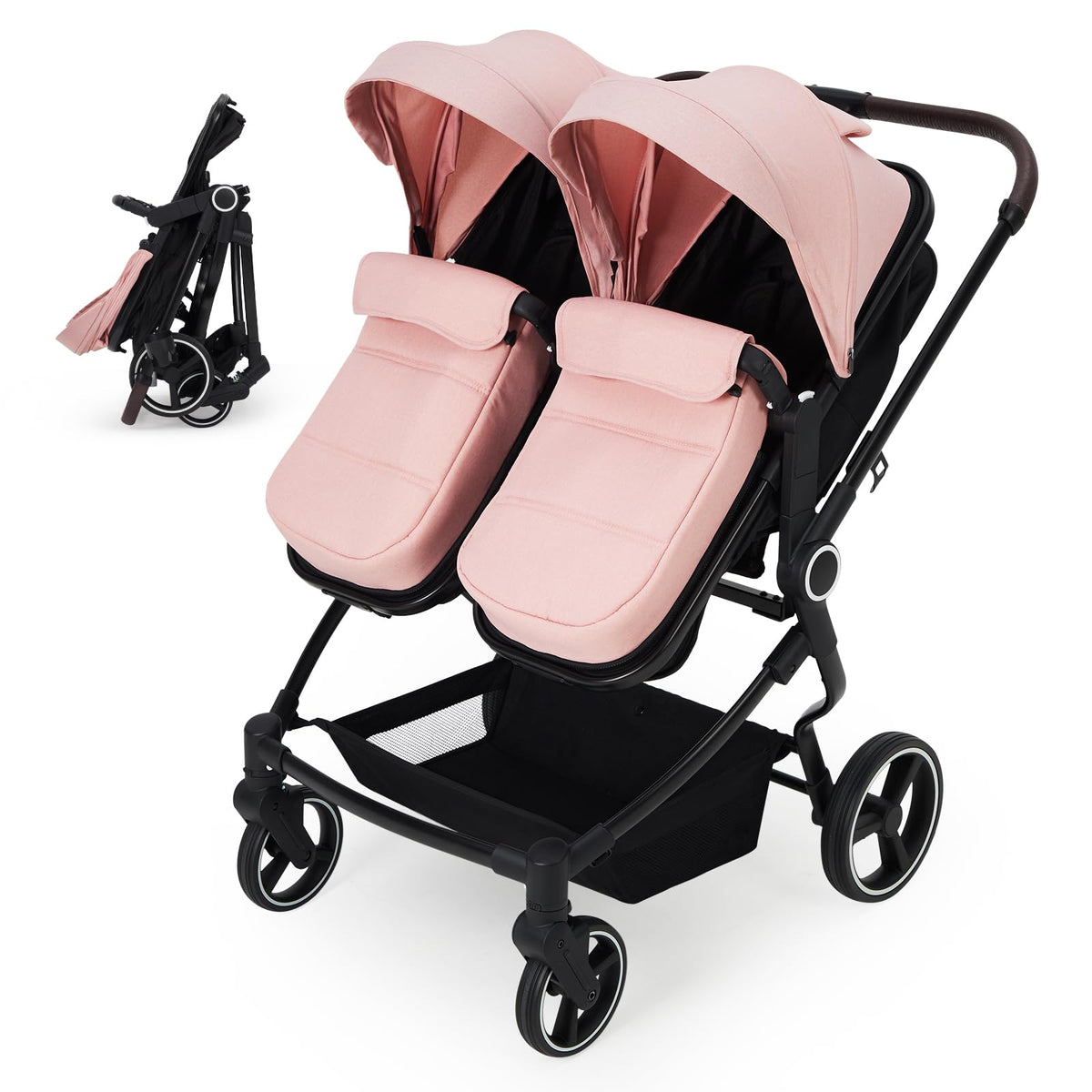 Double Stroller For Twins Lightweight Side By Side Reclining Seats — image 4