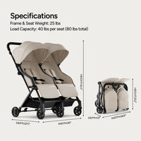 Mompush Lithe Double Stroller Lightweight Side by Side thumbnail 14