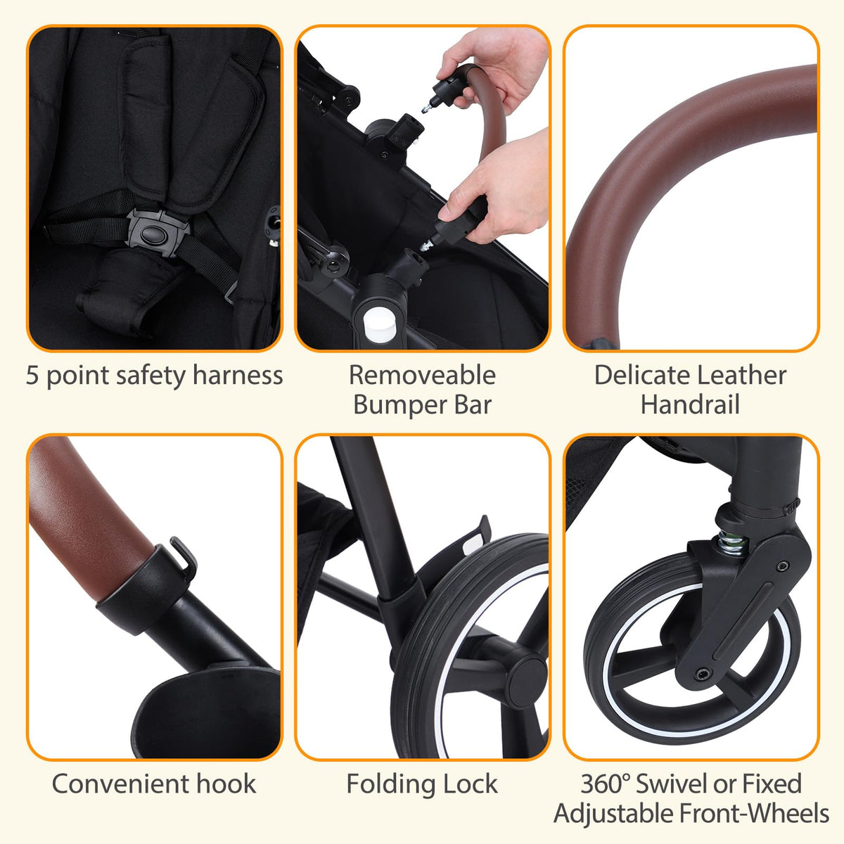 Tandem Double Stroller For Newborn And Toddler Twins Foldable For Easy Travel And Storage — image 39