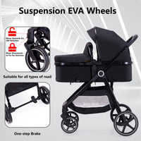 2-In-1 Baby Stroller Foldable With Reversible Seat For Infants And Toddlers 0-36 Months Beige thumbnail 37