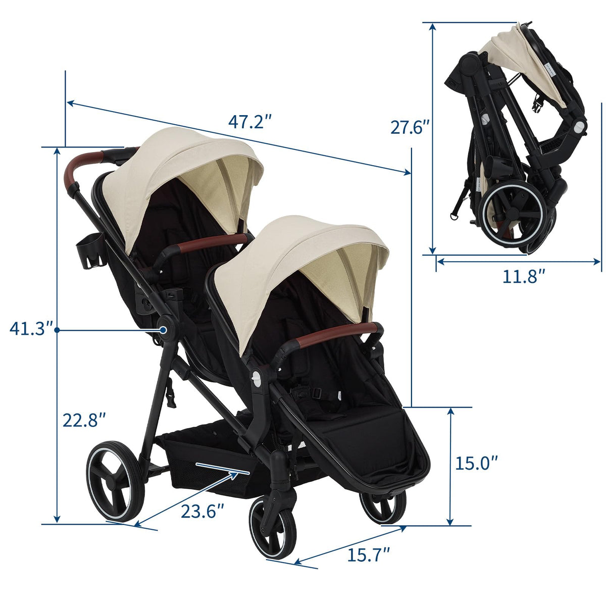 Tandem Stroller For Newborn And Toddler With Reversible Seats — image 17
