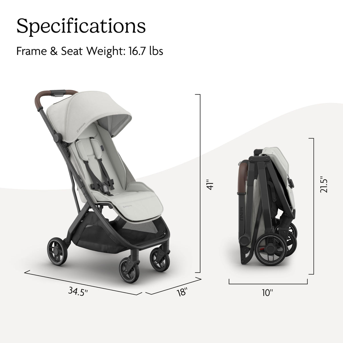UPPAbaby Minu V3 Travel Stroller Lightweight One Hand Fold For Easy Overhead Travel — image 19