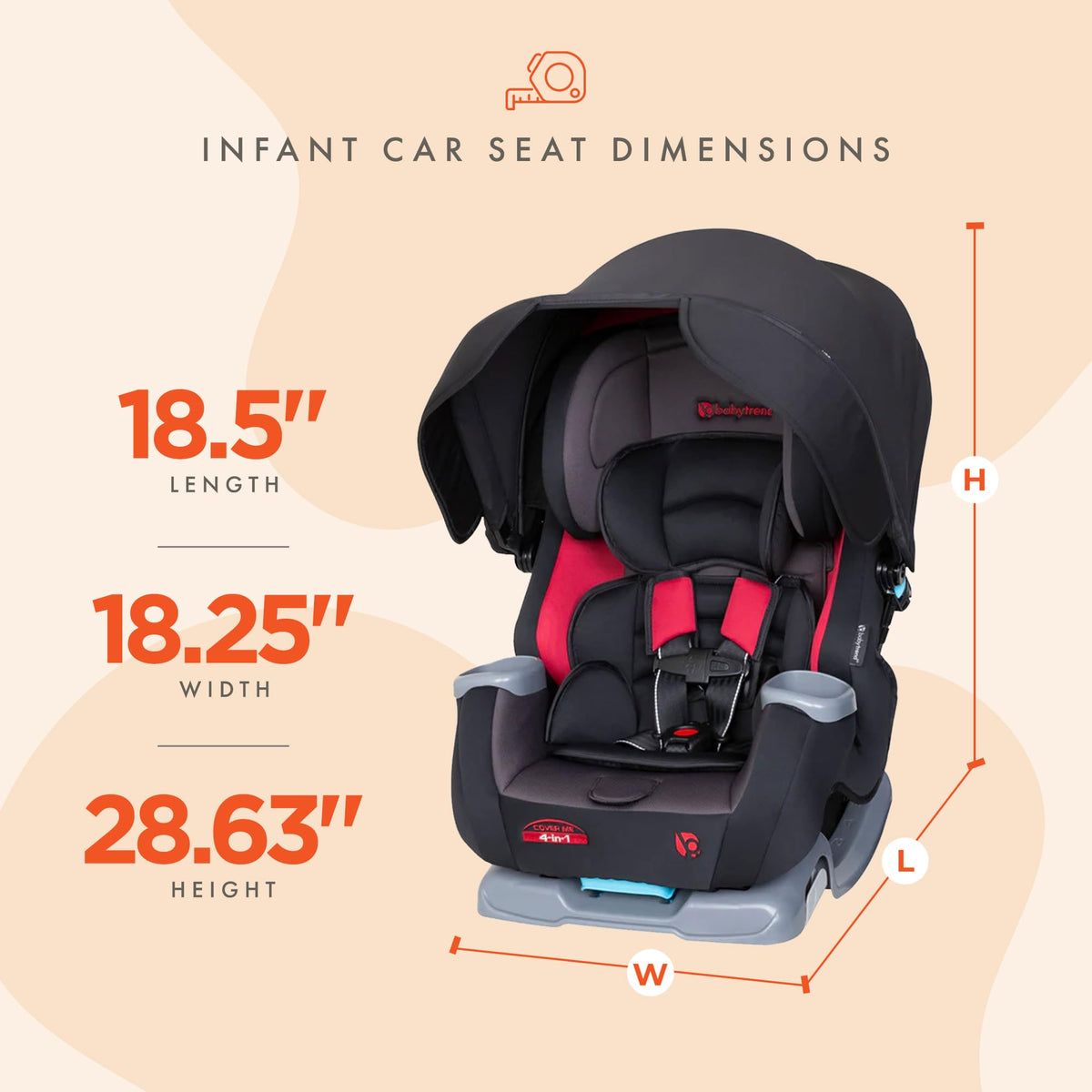 Baby Trend Cover Me 4 In 1 Convertible Car Seat Built In Canopy — image 11