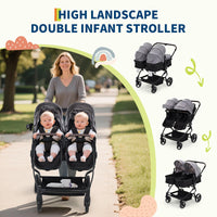 Double Stroller For Twins Lightweight Side By Side Reclining Seats thumbnail 26