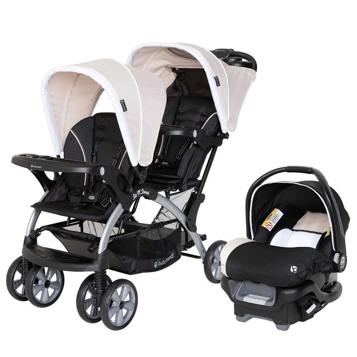 Baby Trend Double Stroller Car Seat Travel System Stormy — image 29