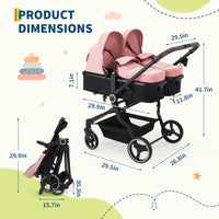 Double Stroller For Twins Lightweight Side By Side Reclining Seats thumbnail 23