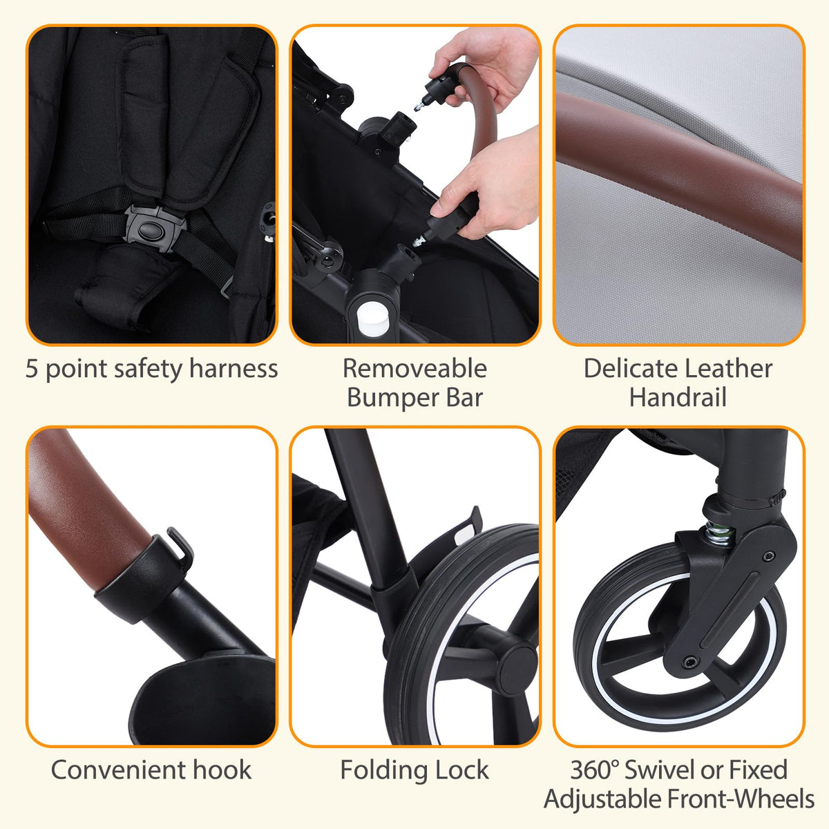 Tandem Double Stroller For Newborn And Toddler Twins Foldable For Easy Travel And Storage — image 10