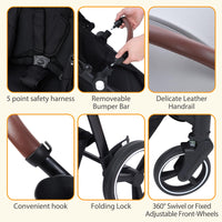 Tandem Double Stroller For Newborn And Toddler Twins Foldable For Easy Travel And Storage thumbnail 10