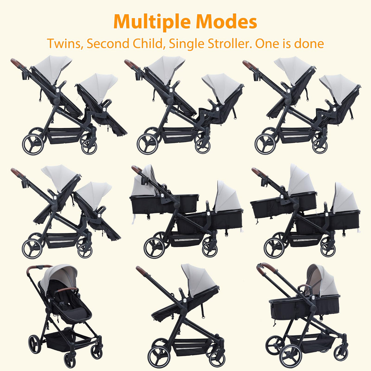 Tandem Stroller For Newborn And Toddler With Reversible Seats — image 29