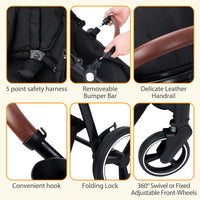 Tandem Stroller For Newborn And Toddler With Reversible Seats thumbnail 21
