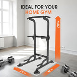 Freestanding Power Tower Dip Station with 150kg Capacity & Pull-Up Bar
