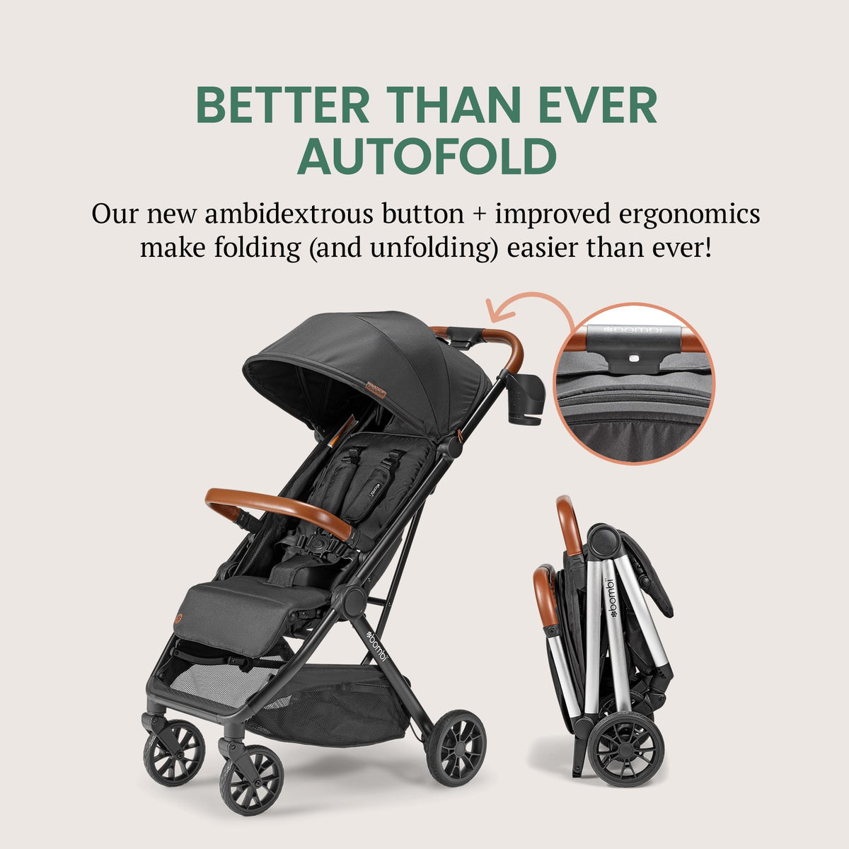 Bombi Bēbee V2 Lightweight Baby Stroller One Hand Fold — image 16