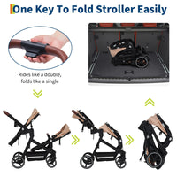 Tandem Double Stroller For Newborn And Toddler Twins Foldable For Easy Travel And Storage thumbnail 12