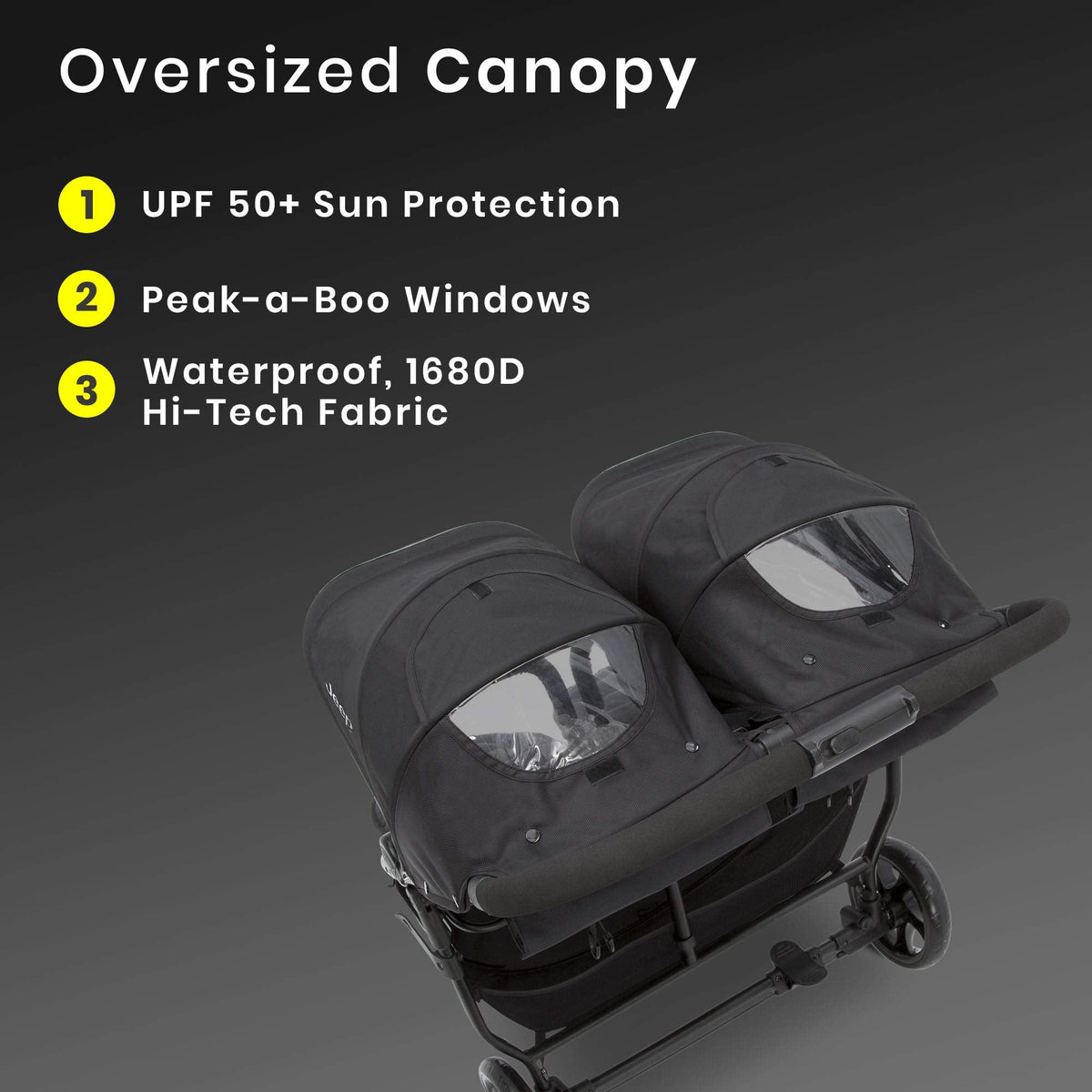 Jeep Destination Ultralight Side By Side Double Stroller With Lightweight Frame And Smooth Ride — image 3