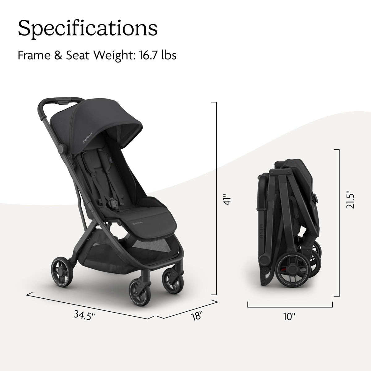 UPPAbaby Minu V3 Travel Stroller Lightweight One Hand Fold For Easy Overhead Travel — image 10