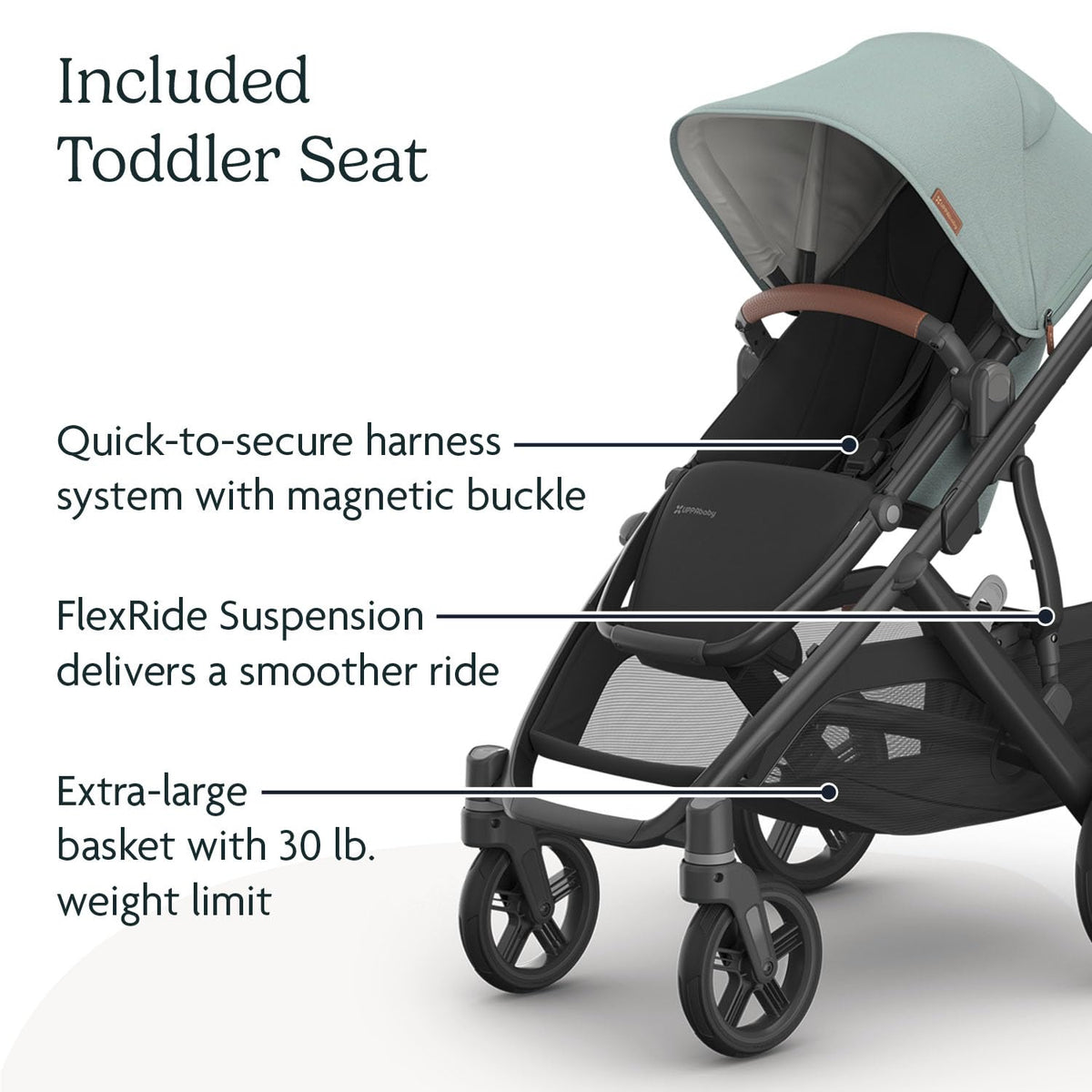 UPPAbaby Vista V3 Convertible Stroller Converts Single To Double — image 30