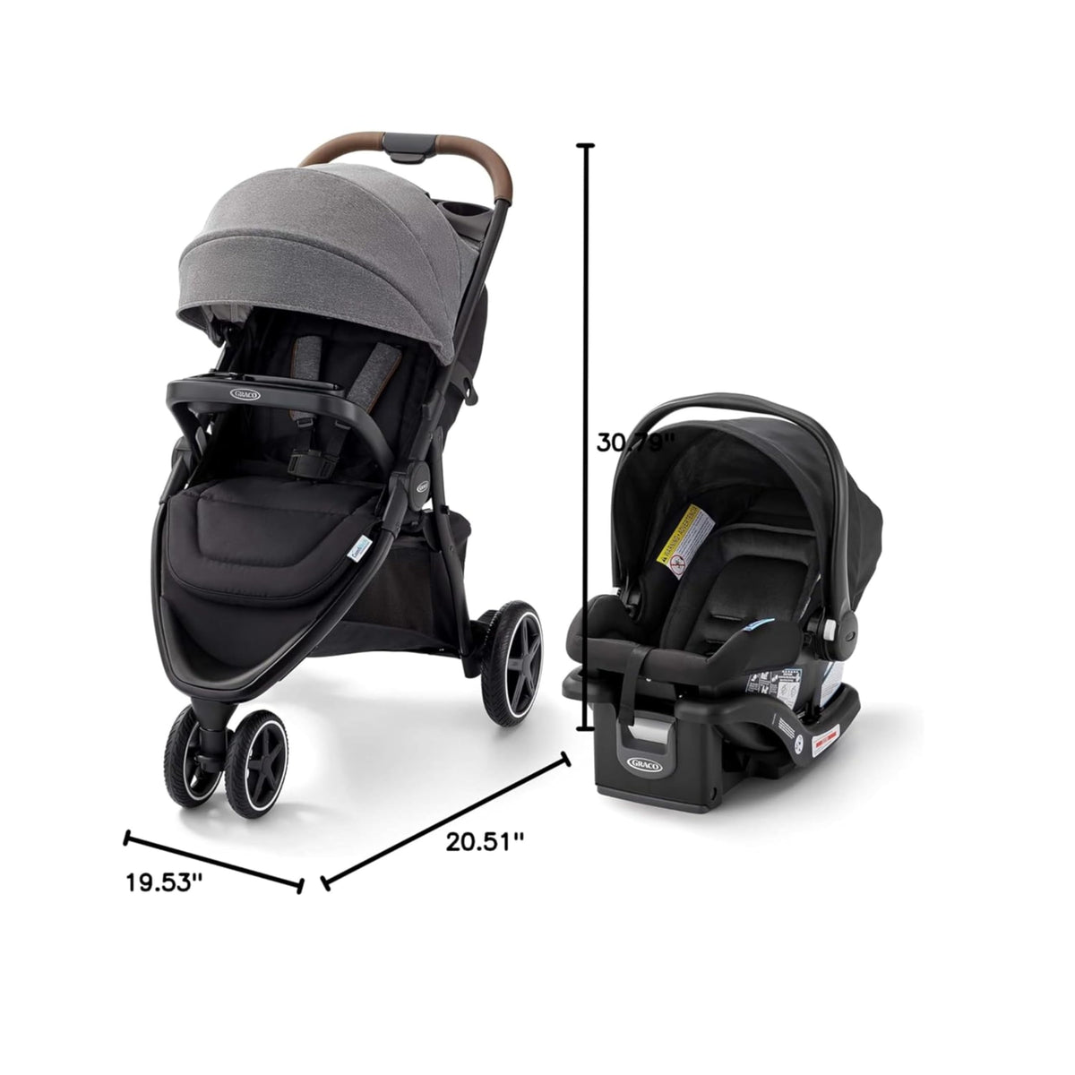 Graco Outpace LX All-Terrain 3-Wheel Stroller Travel System Ready One-Hand Fold In-Seat Suspension — image 12