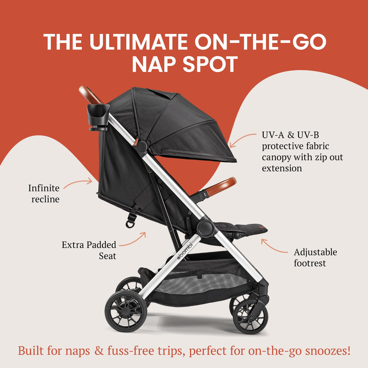 Bombi Bēbee V2 Lightweight Baby Stroller One Hand Fold — image 36