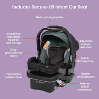 Baby Trend EZ Ride Travel System With EZ Lift Infant Car Seat Dash Pink One Hand Fold All Terrain Wheels thumbnail 57