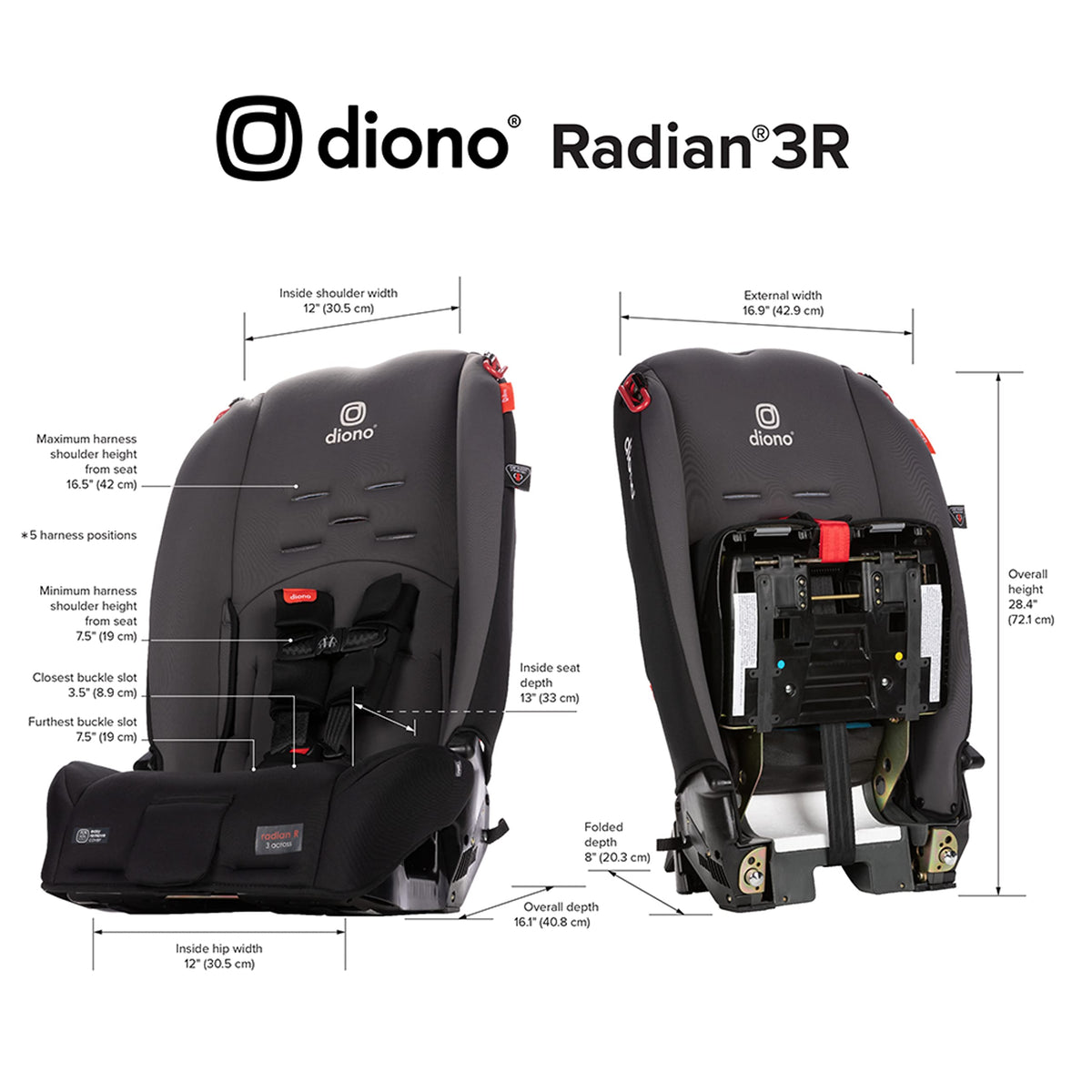 Diono Radian 3R Convertible Car Seat All In One Slim Fit 3 Across — image 28