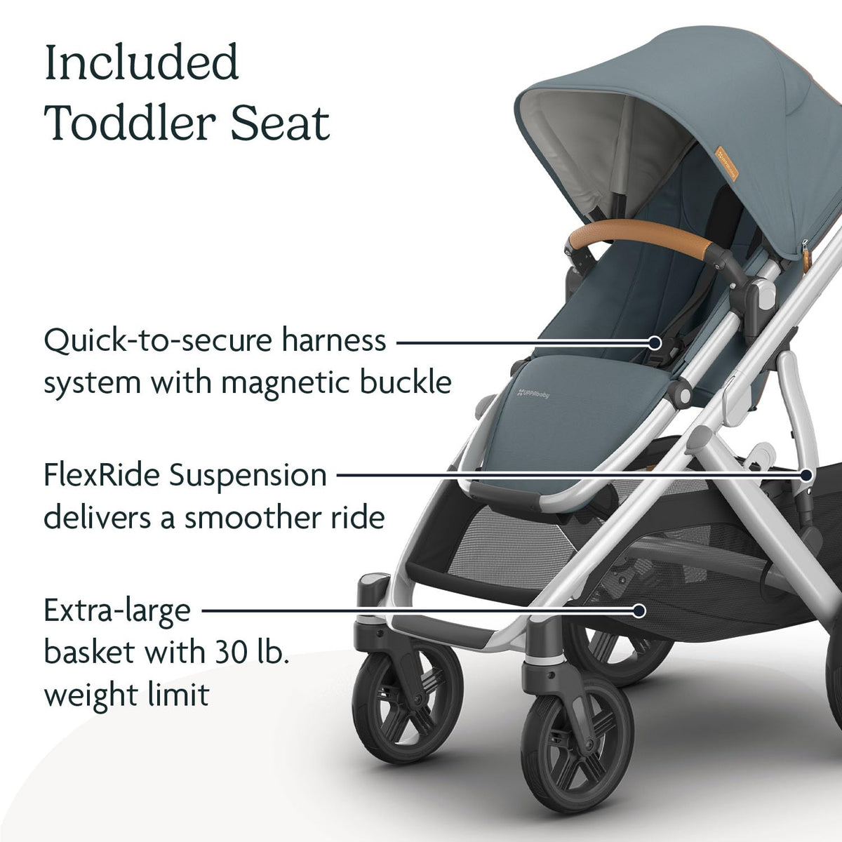 UPPAbaby Vista V3 Convertible Stroller Converts Single To Double — image 27