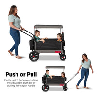 Radio Flyer Convertible Wagon For Kids With Adjustable Handle Cup Holder And Canopy thumbnail 19