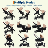 Tandem Double Stroller For Newborn And Toddler Twins Foldable For Easy Travel And Storage thumbnail 38