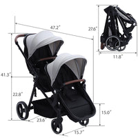 Tandem Stroller For Newborn And Toddler With Reversible Seats thumbnail 30