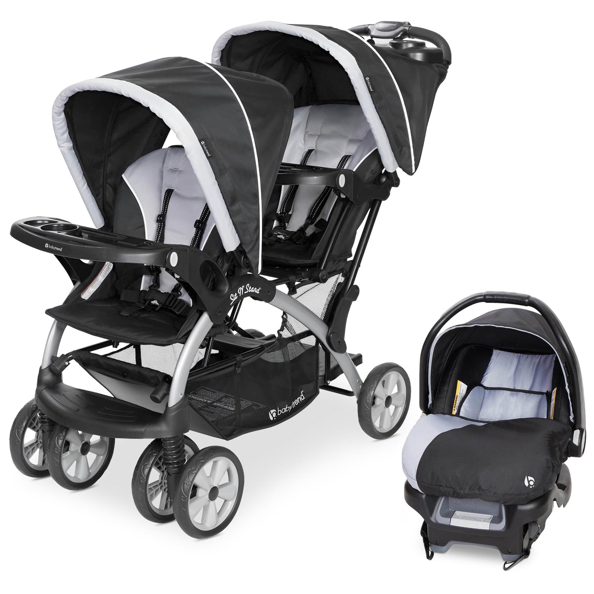 Baby Trend Double Stroller Car Seat Travel System Stormy — image 2