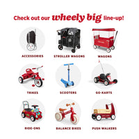 Radio Flyer Convertible Wagon For Kids With Adjustable Handle Cup Holder And Canopy thumbnail 13